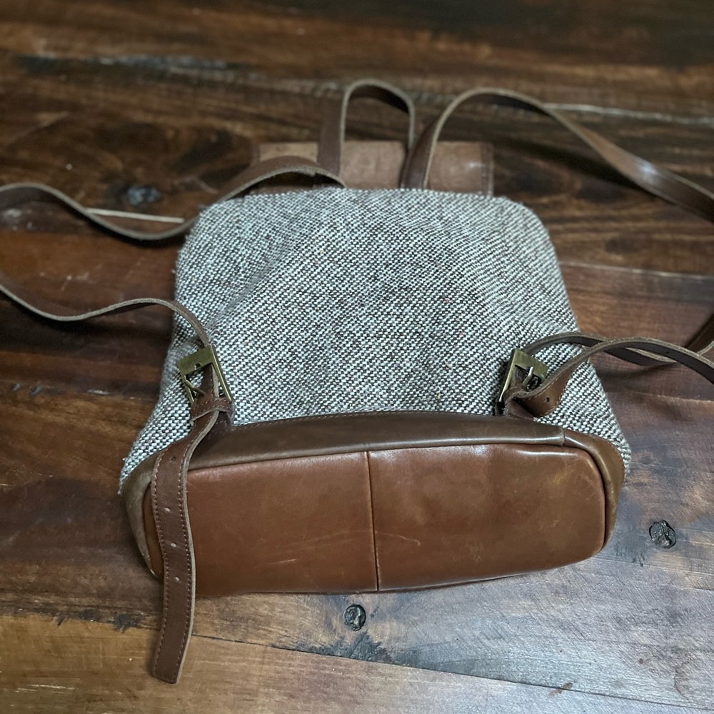 Vintage LLBean Wool blend bucket Backpack Purse - Picture 7 of 10